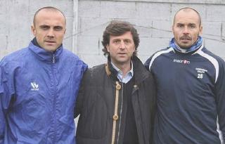 Alessandro Doga, il ds Giovanni Gallo e Emiliano Dei