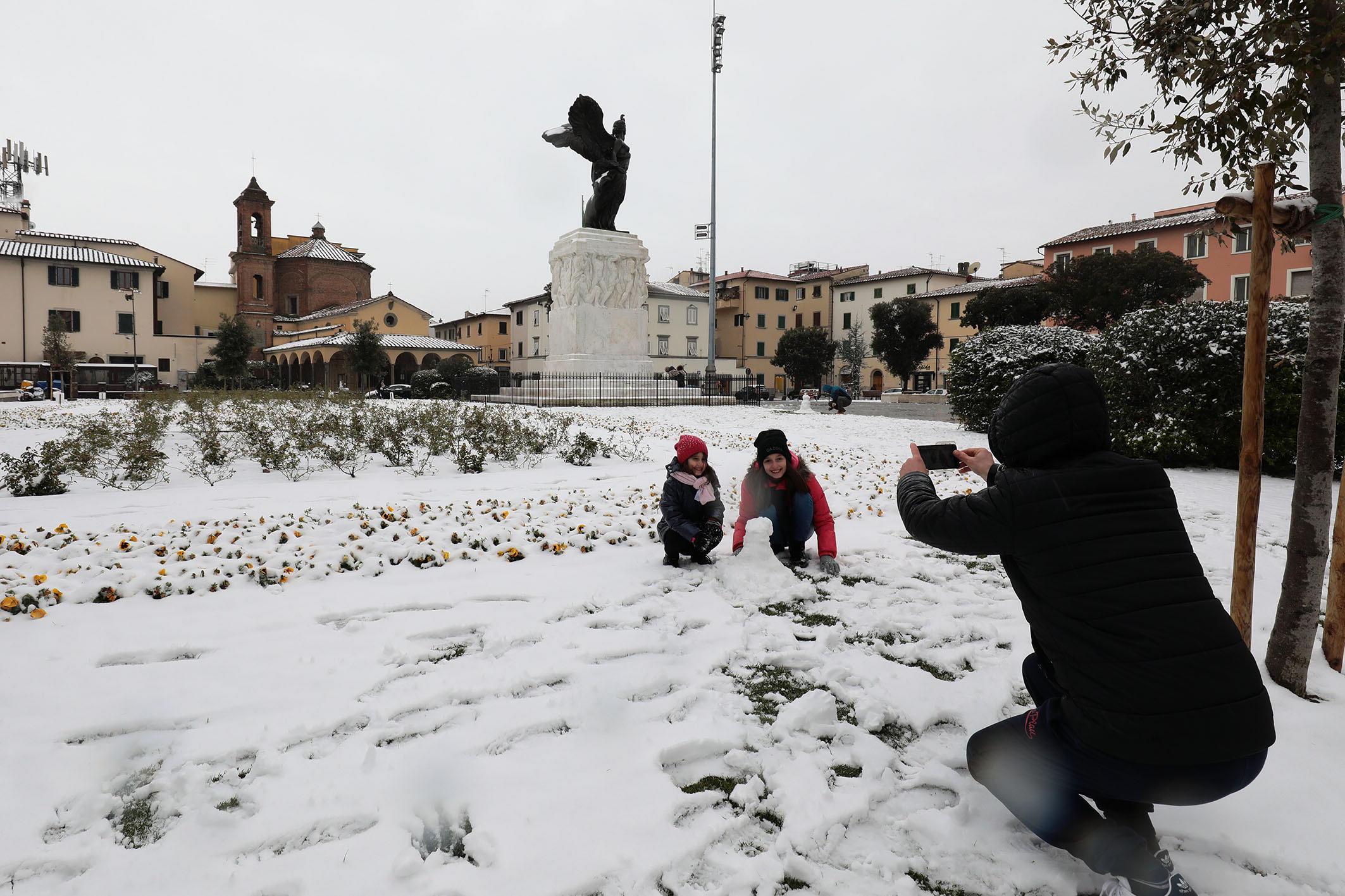 La nevicata a Empoli il 1° marzo 2018 (Foto Agenzia Carlo Sestini)