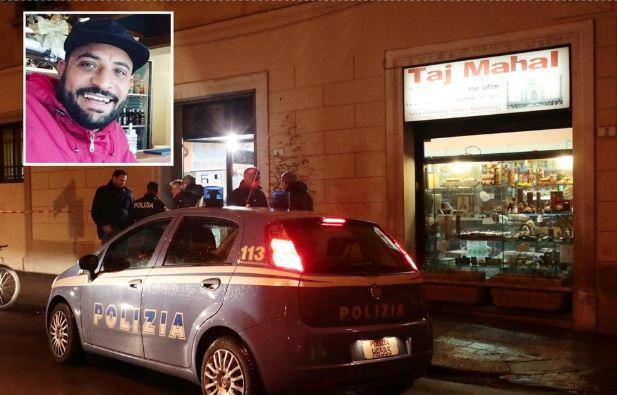 I rilievi della polizia e nel riquadro Arafet Arfaoui