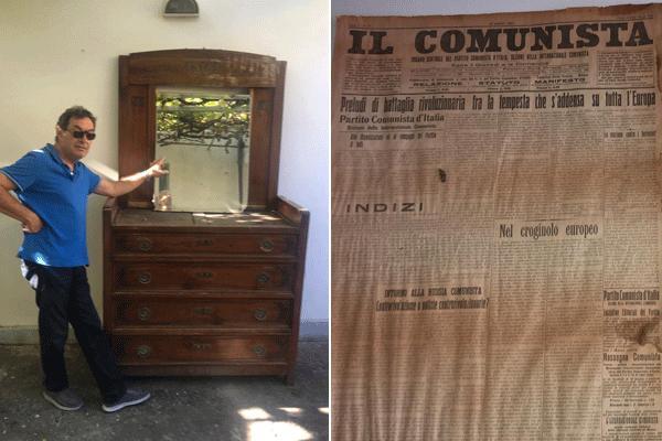 Trova il giornale comunista dietro lo specchio del vecchio comò della nonna