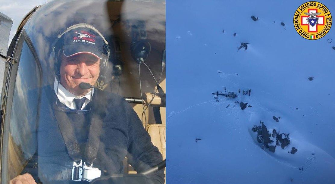 Maurizio Scarpelli  e le immagini dei rottami dopo l'incidente sul ghiacciaio in Val d'Aosta