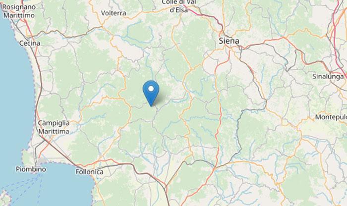 Trema la terra in Maremma: scossa di magnitudo 2.9