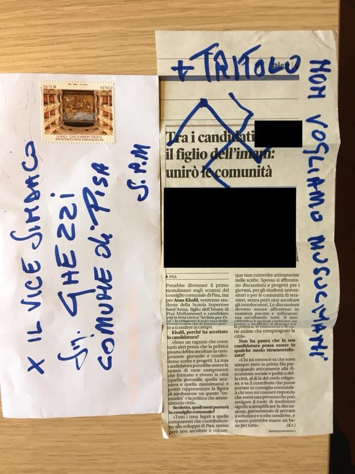 La lettera ricevuta dall'allora vicesindaco Paolo Ghezzi