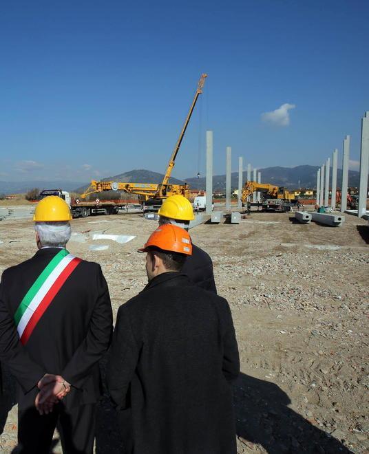 Sopralluogo nel febbraio 2017 al cantiere del magazzino Polli