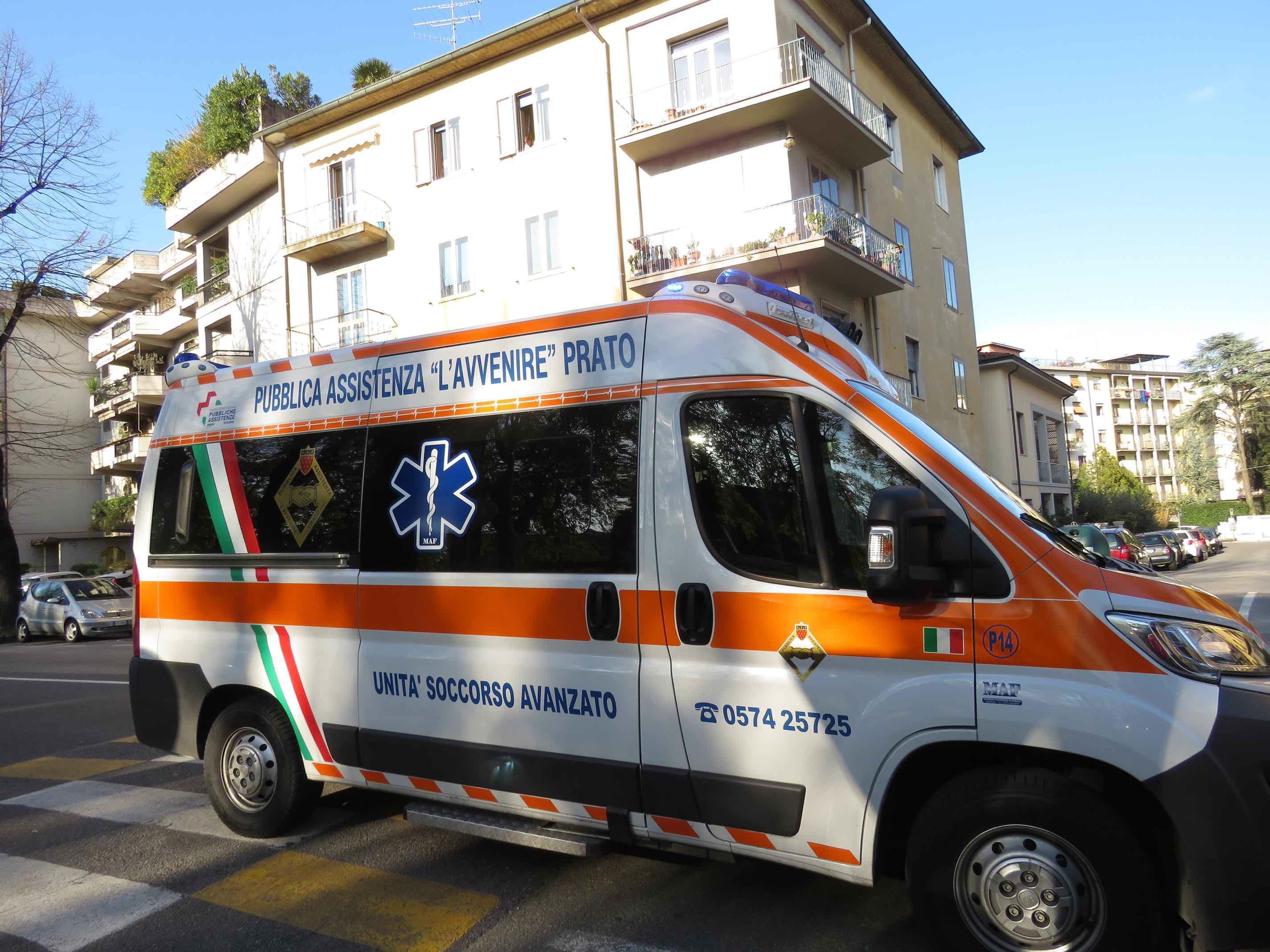 Un'ambulanza della Pubblica Assistenza