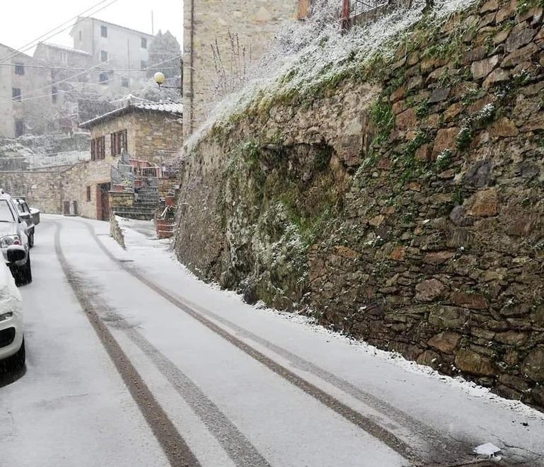 Neve fino alla Brancoleria Sotto la coltre Pizzorne e Valle: oggi pericolo gelo 