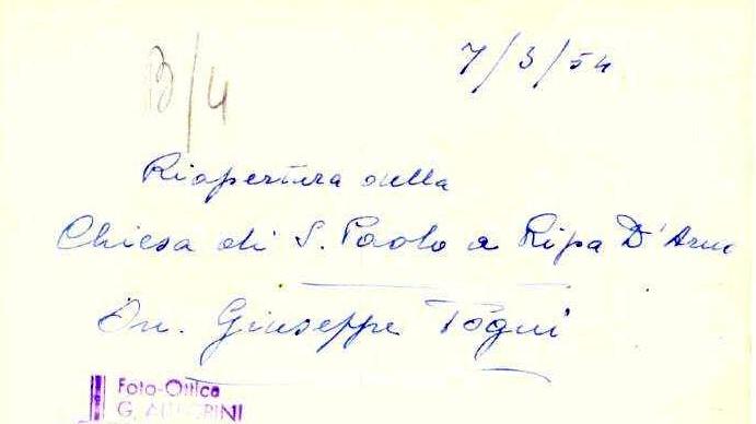 Marzo 1954 l’arcivescovo e l’onorevole alla cerimonia