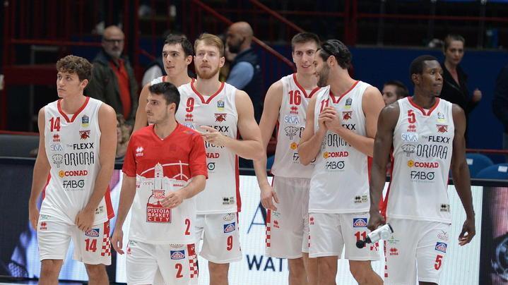 I giocatori del Pistoia Basket
