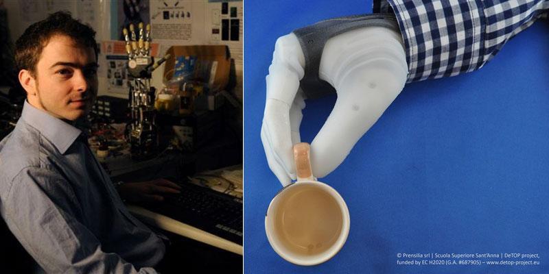 Christian Cipriani e la mano robotica
