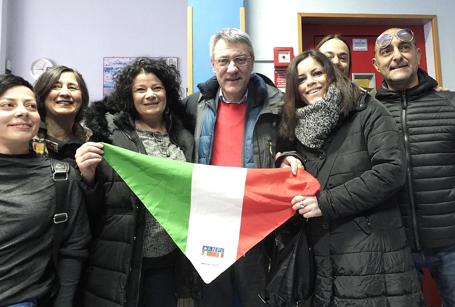 Il segretario Cgil Maurizio Landini durante la sua visita a Pisa 