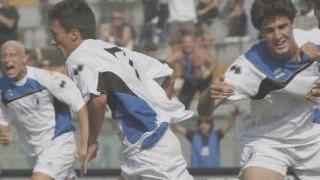 La gara d’andata: Ilari festeggiato dopo l’1-0