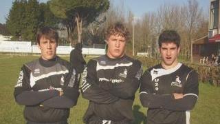 I tre giovani pratesi ieri in campo: Francesco Lenzi, Andrea Lupetti e Alessandro Lunardi