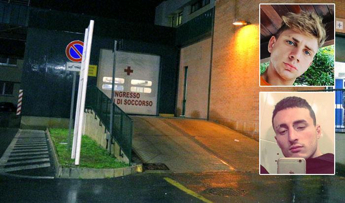 In alto l'aggressore Federico Palmerini, in basso Nicolò Naitana il giovane finito in comna