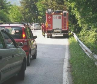 Un intervento dei vigili del fuoco di Limestre