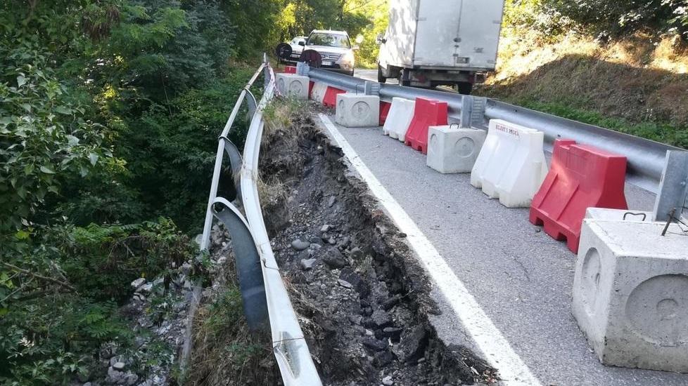 La frana sulla provinciale 79