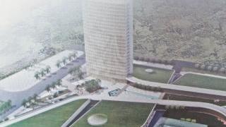 Il progetto del centro a Nanchino. In alto a sinistra, Giulin
