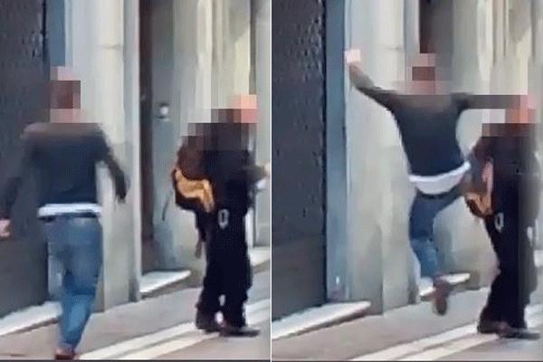 Carrara, mendicante aggredito con un calcio e gettato a terra - Video