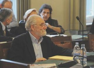 Franco Fabbri (a sinistra) e Fava con Lotti (in piedi) e Baudone (a destra)