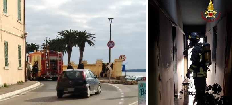 L'intervento dei vigili del fuoco nel negozio di estetista