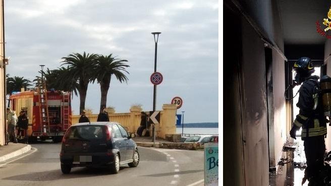 L'intervento dei vigili del fuoco nel negozio di estetista