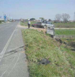 Il punto lungo la provinciale Francesca bis dove è avvenuto l’incidente
