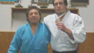 Nicolò Milanese col maestro Sergio Tofani della Kenshiro Abbe Prato