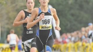 <strong>AGONISMO E FATICA.</strong> L’atleta Myriam Grassi impegnata nella frazione conclusiva di corsa