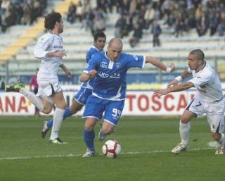 Claudio Coralli in azione nel match col Modena Domani sera l’attaccante tornare nell’undici titolare