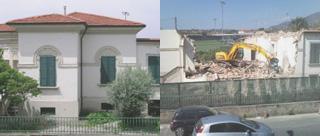 Prima dell’intervento e dopo l’azione delle ruspe