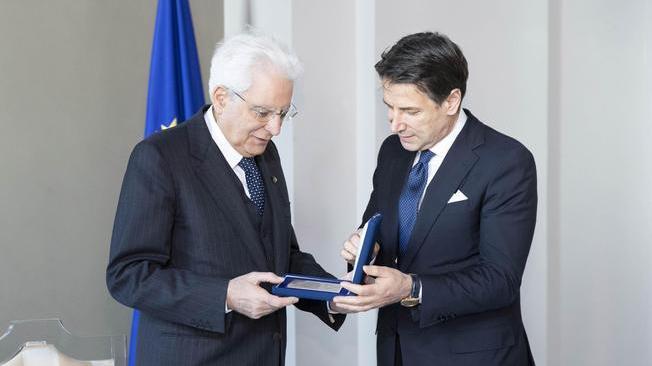 Il presidente Mattarella e il premier dimissionario Conte