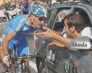 Bettini con il ct Ballerini a un campionato del mondo 