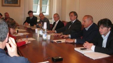 La conferenza stampa di ieri da sinistra per presentare l’invio delle bolette della Tia