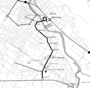 Il nuovo tracciato della tramvia