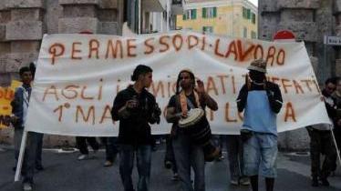 La manifestazione degli immigrati in centro
