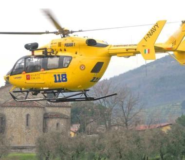 Elisoccorso Pegaso in volo dopo aver soccorso un ferito