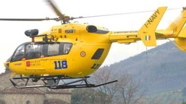 Elisoccorso Pegaso in volo dopo aver soccorso un ferito