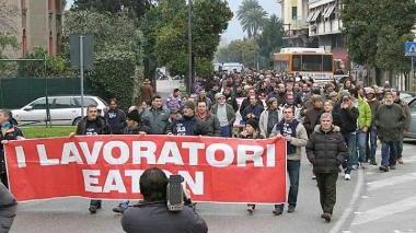 Una manifestazione degli ex Eaton