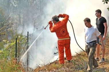 Vigili del fuoco in azione per spegnere un incendio    
