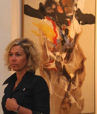 Uno dei dipinti di Jenkins esposto a Palazzo Pacchiani   