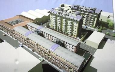 Due immagini dei futuri edifici e larchitetto Giovanni Valentini 