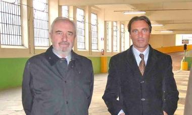 Del Santo (a sinistra) con il sindaco Berti allinaugurazione del parcheggio del Lingottino 