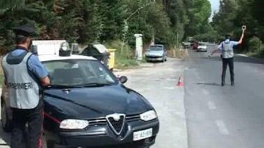 Un posto di blocco dei carabinieri