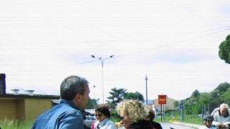 Un momento della cerimonia inaugurale della pista ciclabile
