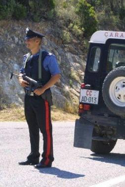 Un posto di blocco dei carabinieri