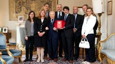 Foto di gruppo per la delegazione del Lions Club Livorno Porto Mediceo con il presidente Ciampi