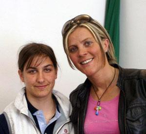 Bulleri e Paola Pezzo; nell’altra foto un momento della presentazione