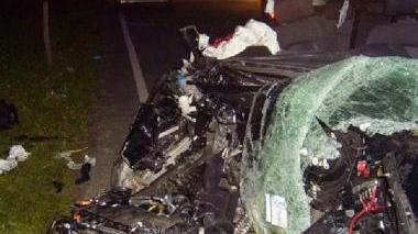 L’incidente e, a destra, la vittima (foto da Facebook)