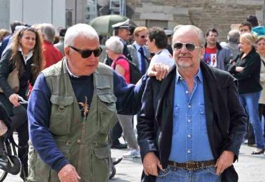Aurelio De Laurentiis sul set di Amici miei  