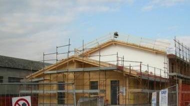 Il cantiere di una casa in costruzione