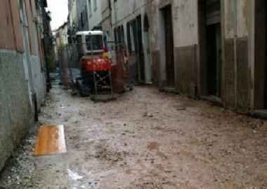 I lavori in via Giuseppe Garibaldi 